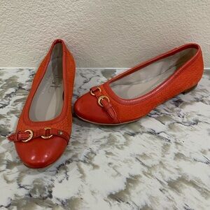 AGL Cap Toe Ballet Flat - Orange/Burnt Siena - 36